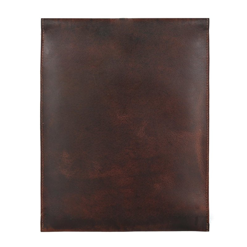 Leather Document Holder Mailing Envelope - 12.5 Inch Office Portfolio, Handmade Bourbon Brown