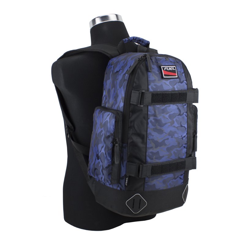 Blue Fuel Unisex Pro Skater Backpack with Adjustable Dual Straps – 15in Tech Sleeve