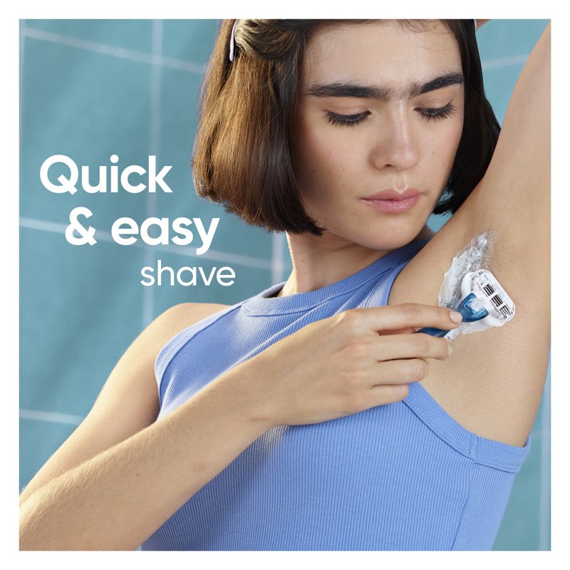 Women’s Razor Refills with 3 Blades & Pivoting Head - Blue, 7 Pieces