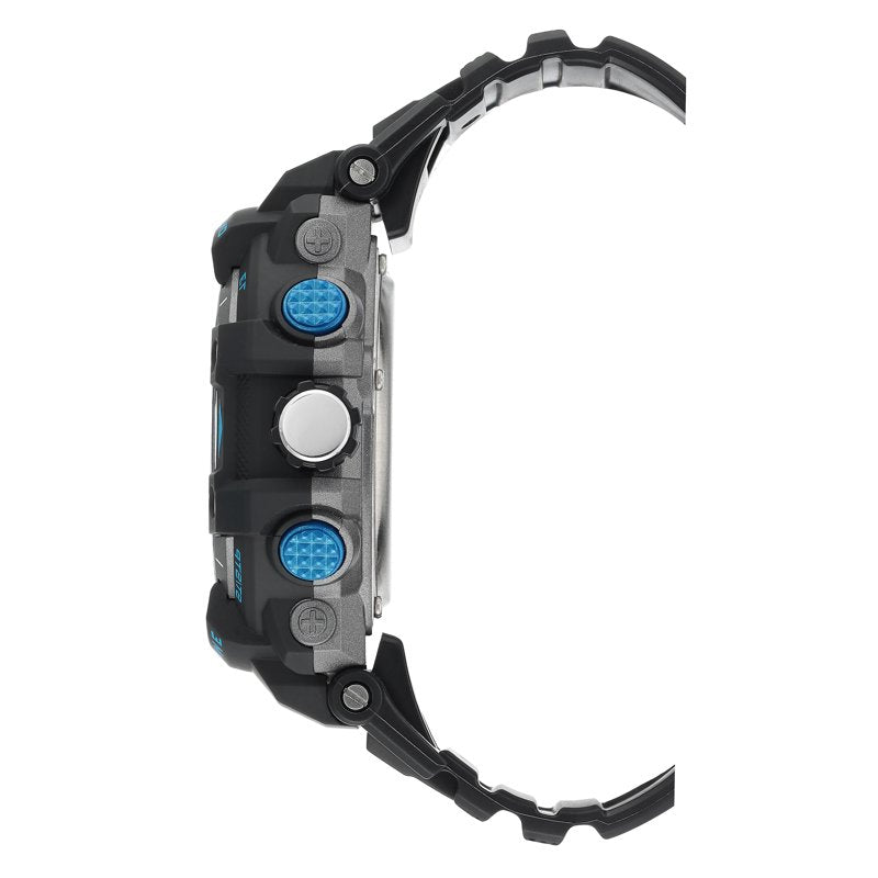 Men's Digital Analog Sport Watch Water-Resistant 330 Feet Blue Resin Strap