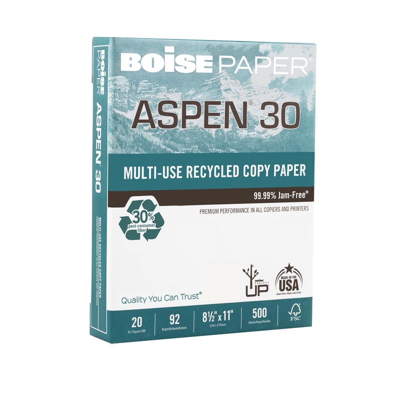 Recycled Copy Paper - 8.5x11 Letter, 92 Bright White, 20 lb, 10 Reams