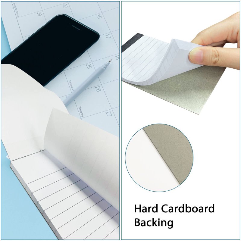 Mini 8 Pack 3x5 Inch Memo Notepads with 30 Lined Sheets - White, College Ruled Refills