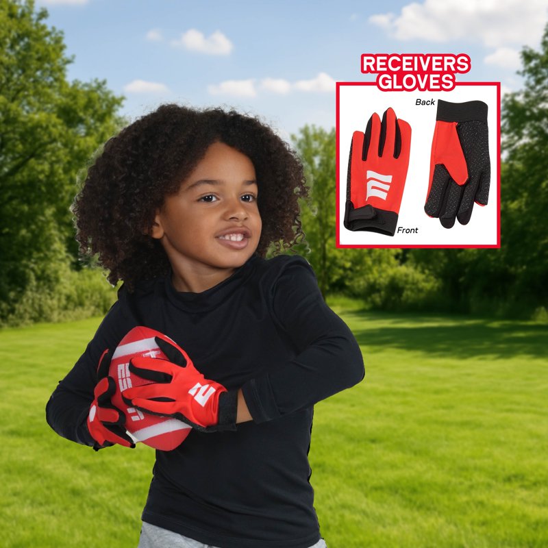 Kids Football Set with Mini Football, Goal Post, Passing Target, Gloves & Play Mat - Ages 3-5