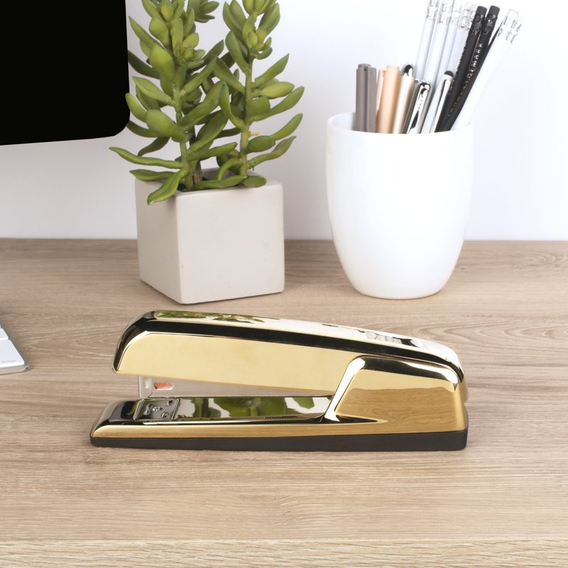 Swingline 747 Full Size Desktop Stapler 30 Sheets Gold Metallic Office