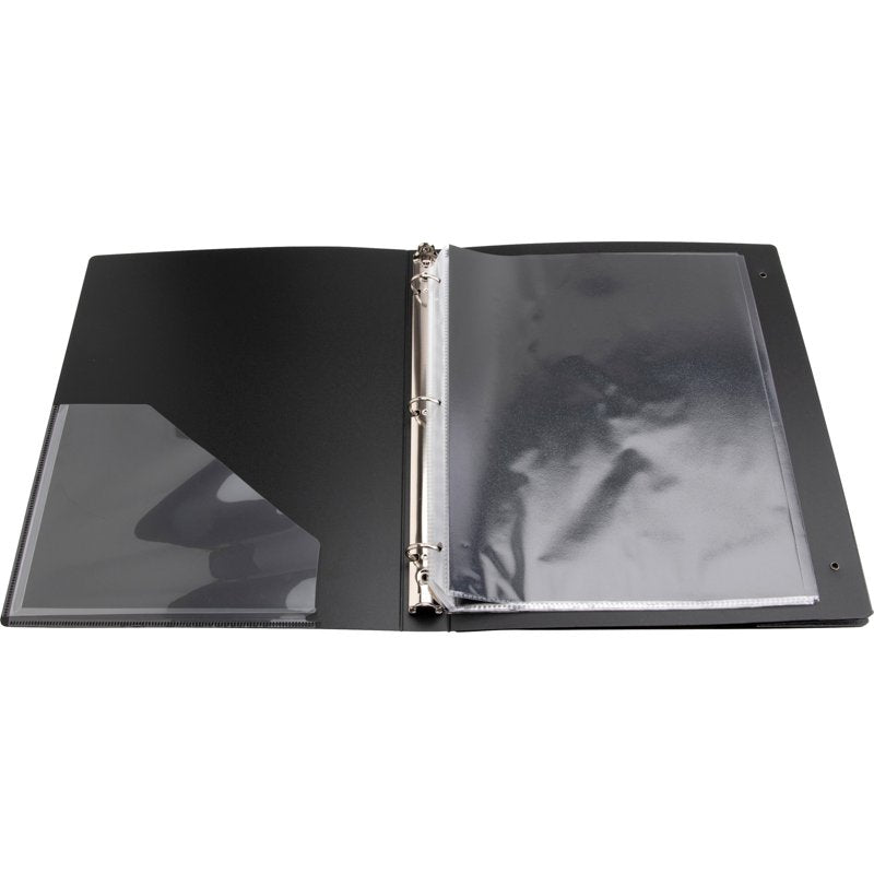 1-Inch Presentation Binder with Internal Pockets and Business Card Holder – Recycled Black Letter Size