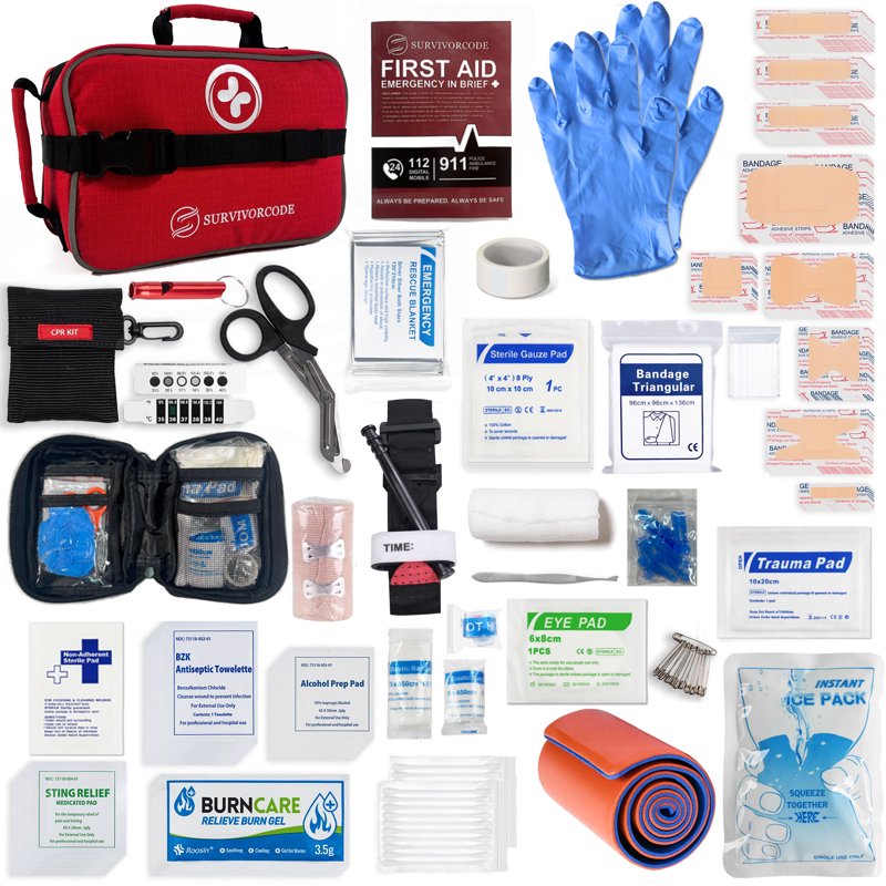 Comprehensive First Aid Kit Emergency Medical Supplies 250 Pieces for Car, Home, Camping, and Travel