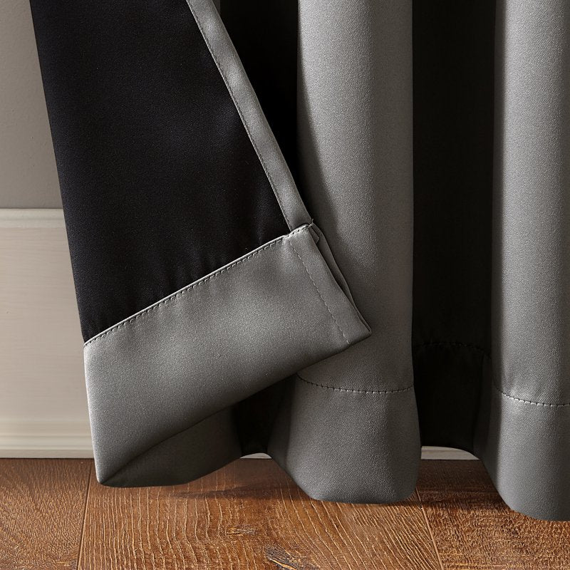 Blackout Curtain Panel Pair with Rod Pocket for Light Blocking & Energy Saving