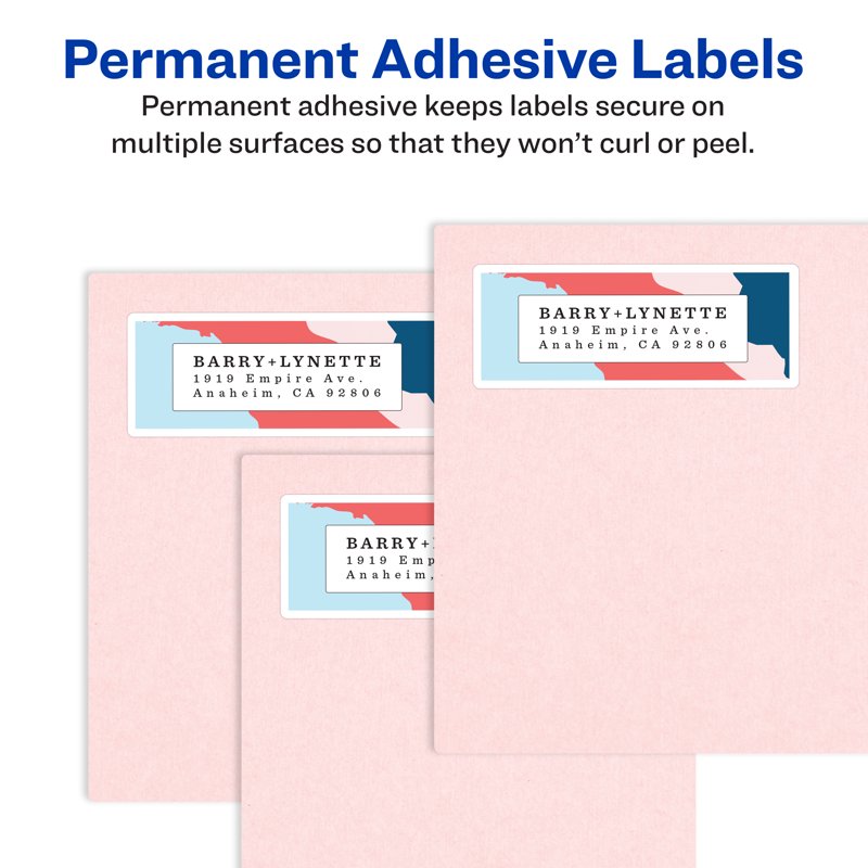 Clear Glossy Address Labels 1x2-5/8 Inch, Permanent Adhesive, Pack Options