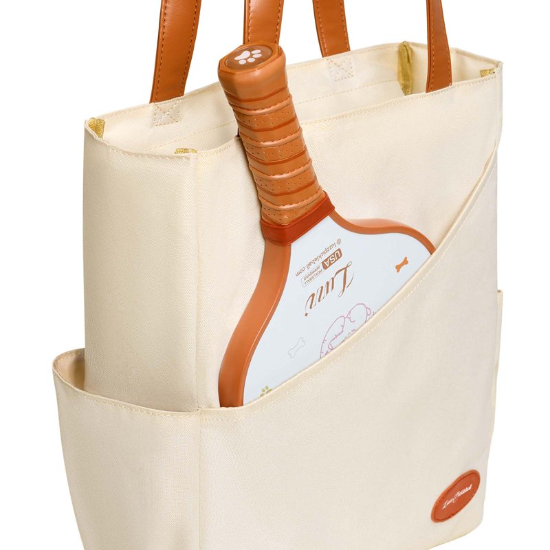 Luzz Pickleball Bag Tote - White Cream Tennis/ pickleball Shoulder Bag for Men & Women