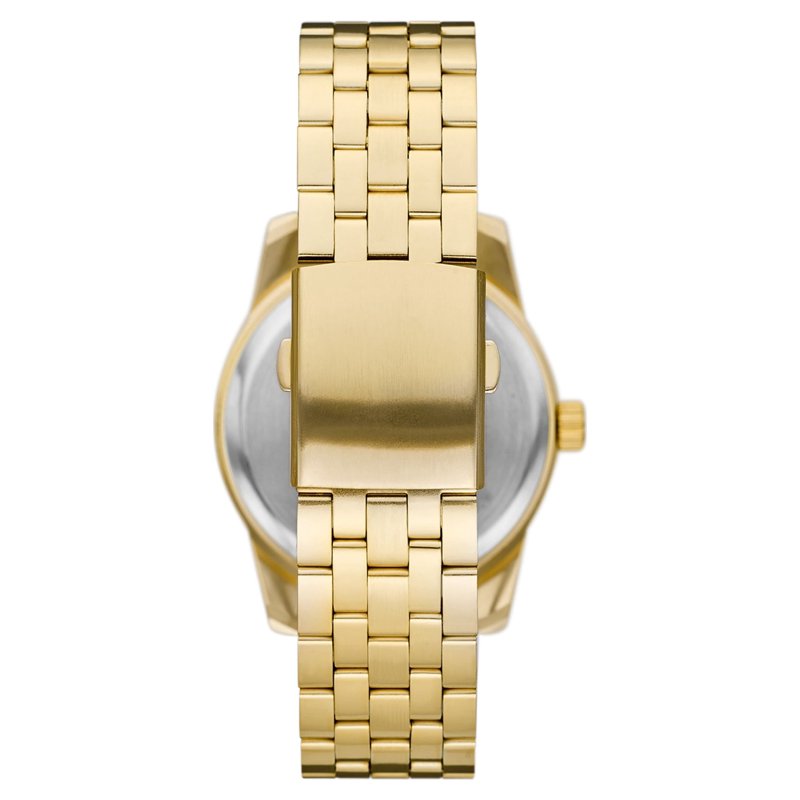 Gold Men's Watch with Roman Numerals 42MM Classic Quartz Timepiece