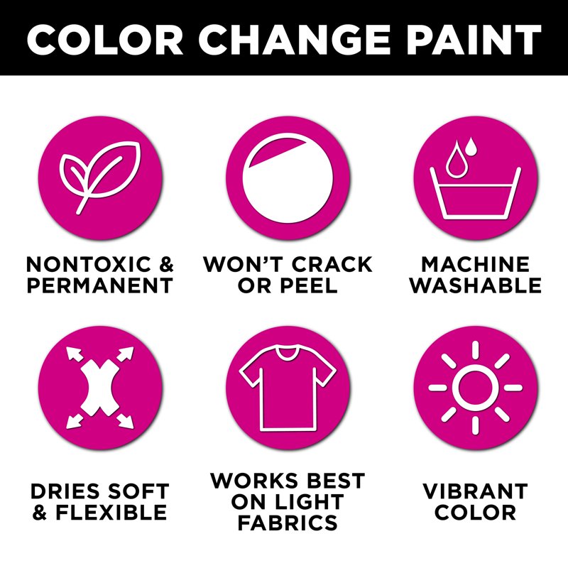 Sunlight Activated Fabric Paint Set - Color Change, 8 Bottles