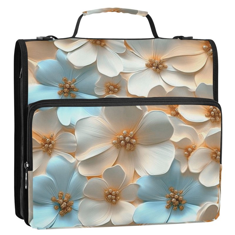 Large Capacity Waterproof Zipper Binder with Shoulder Strap - Holds 500 Sheets, 2-Inch D-Ring, Multiple Colors