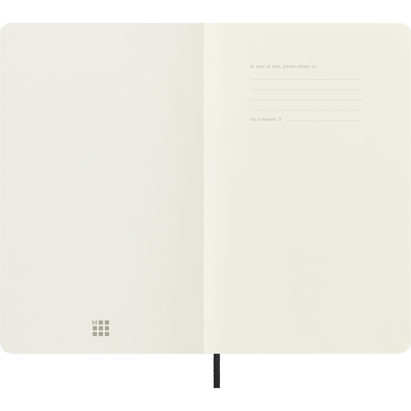 Large Soft Cover Notebook - Plain Black Classic Journal for Writing
