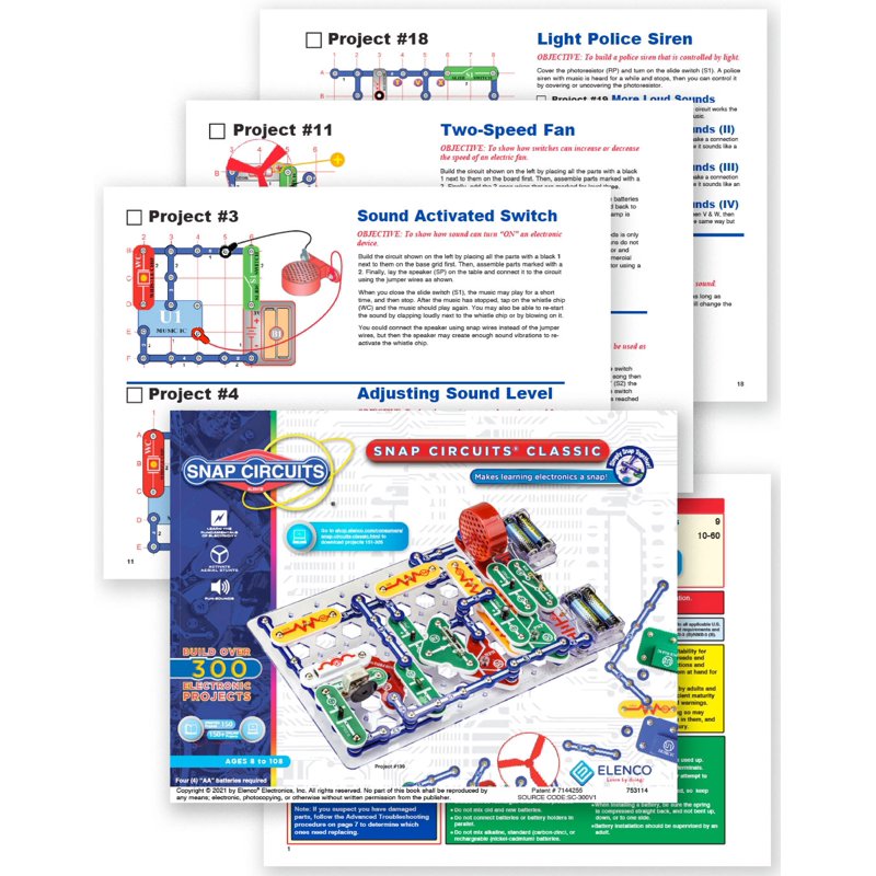 Electronic Science Kit for Kids - 305 Projects STEM Educational Toy with 60+ Parts