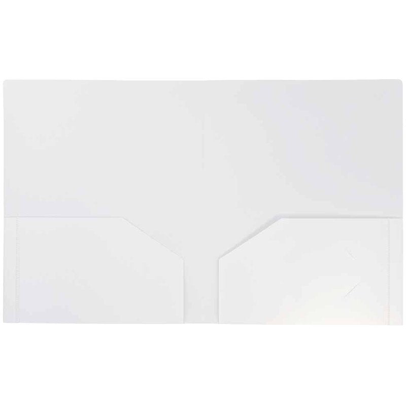 Heavy Duty Plastic Pocket Folders - White, 3 Pack, 9.5 x 11.6 Inches