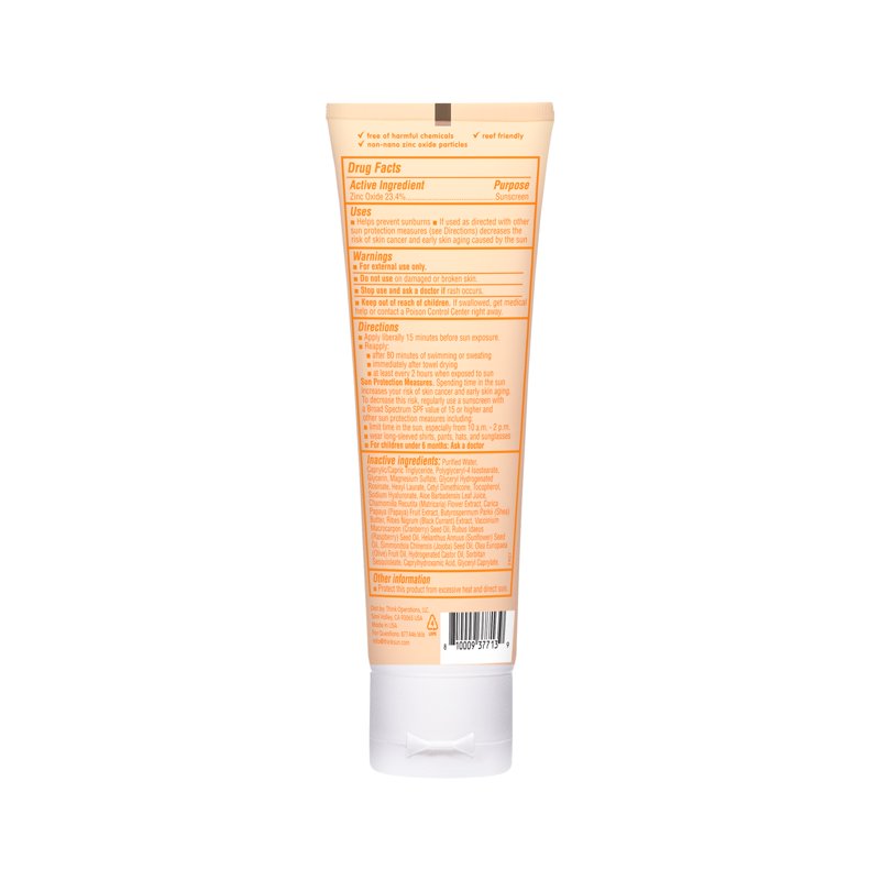 SPF 50 Zinc Sunscreen for Sensitive Skin - Water-Resistant, Fragrance-Free, 3 oz