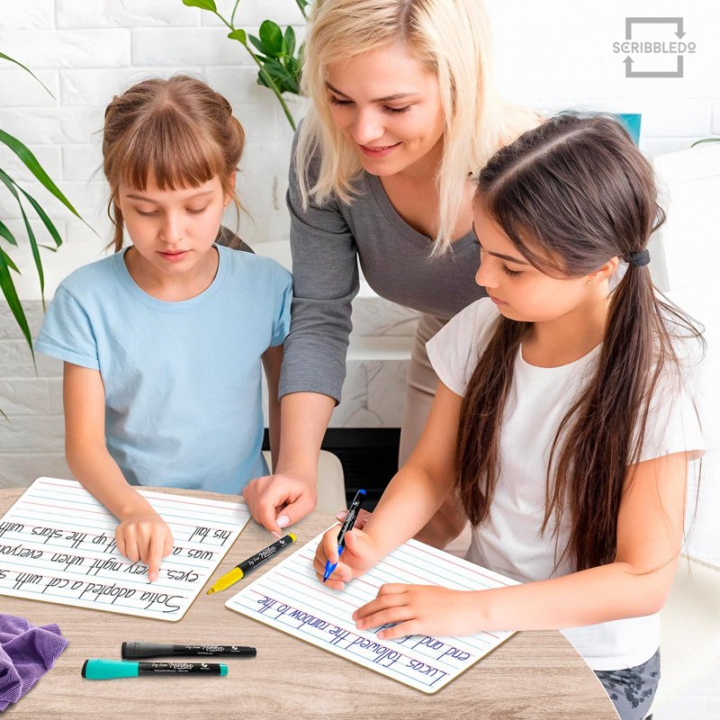 Small Double-Sided Dry Erase Whiteboard for Kids and Classroom, 9x12 Inches