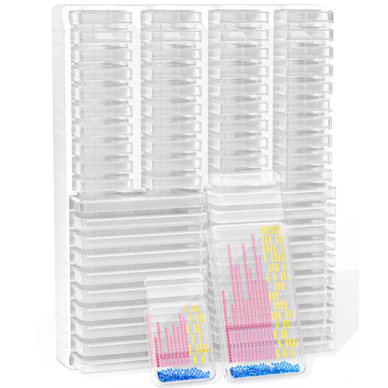 Diamond Painting Storage Trays with Lids - 60-Piece Craft Organizer Set