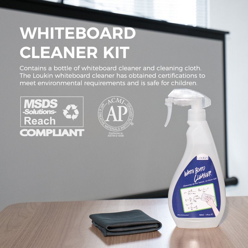Non-Toxic Whiteboard Cleaner Spray - 17 fl oz, Dry Erase Surface Cleaner with Cloth