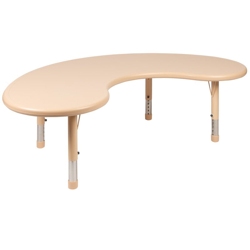 Adjustable Half-Moon Plastic Activity Table for Preschool & Classroom
