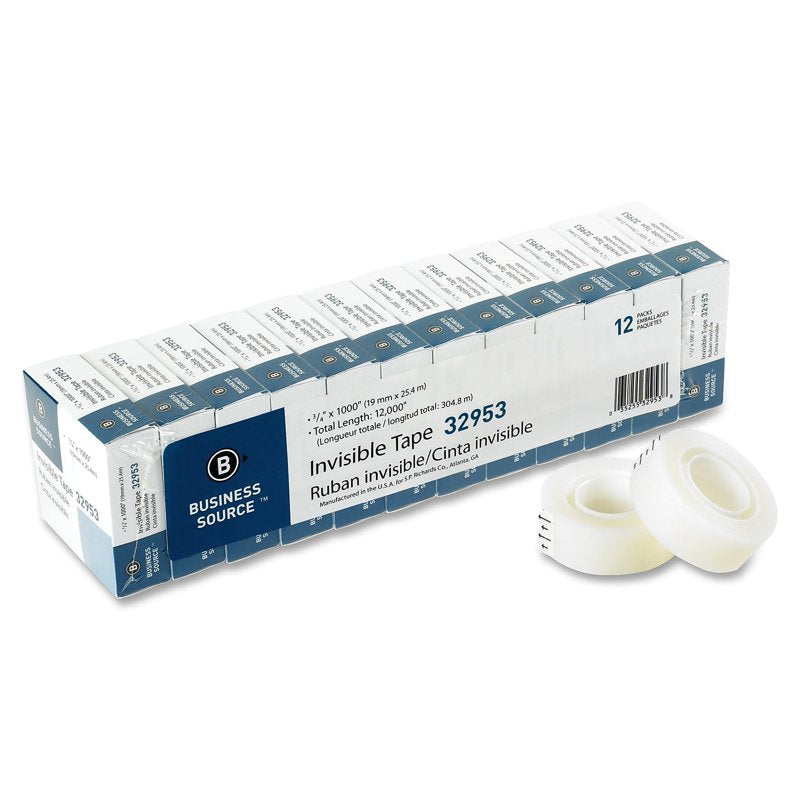 Invisible Tape Pack - Clear Office, School, and Craft Adhesive Dispenser Tape