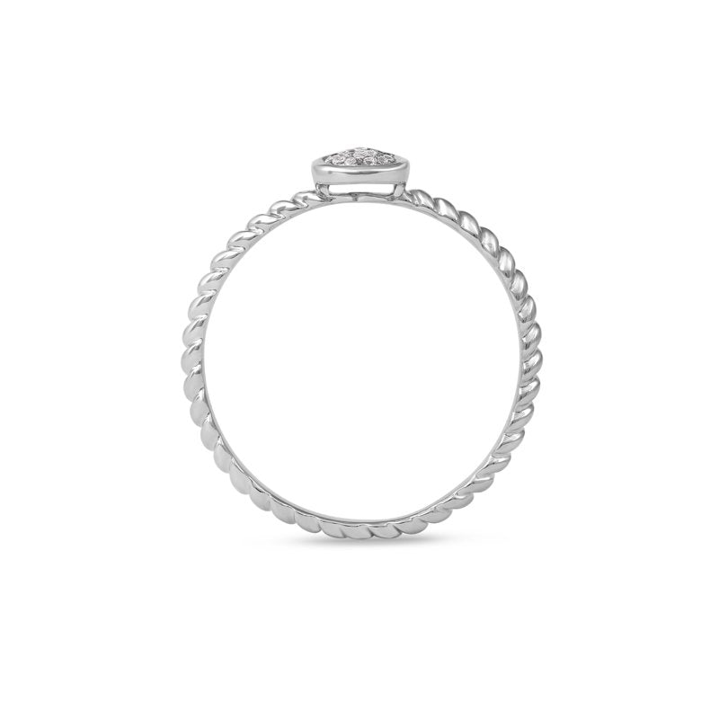 Diamond Cluster Promise Ring 1/20 Ct TDW S925 Sterling Silver Pear Shape