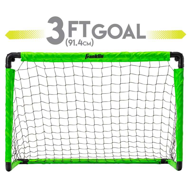 Franklin Sports Kids Mini Soccer Goal Set - Green/Black with Ball & Pump