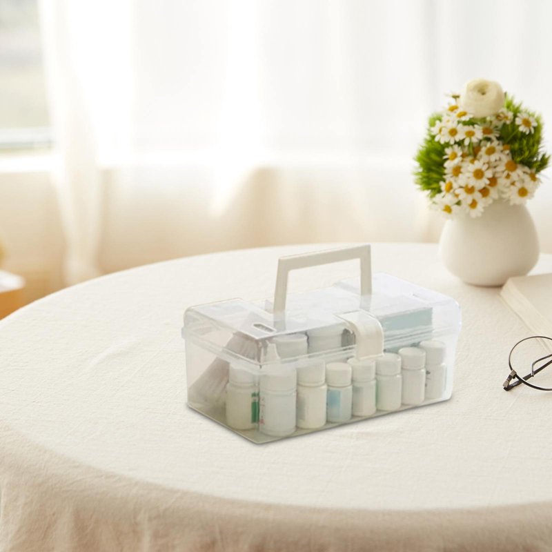 Plastic Storage Bin with Latching Lid - Clear Stackable Organizing Box for A4 Paper and Photos