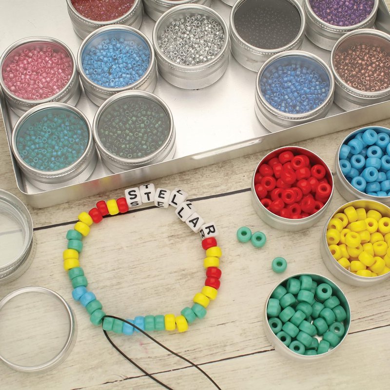 Craft Storage Box with 20 Aluminum Compartments for Beads & DIY Supplies