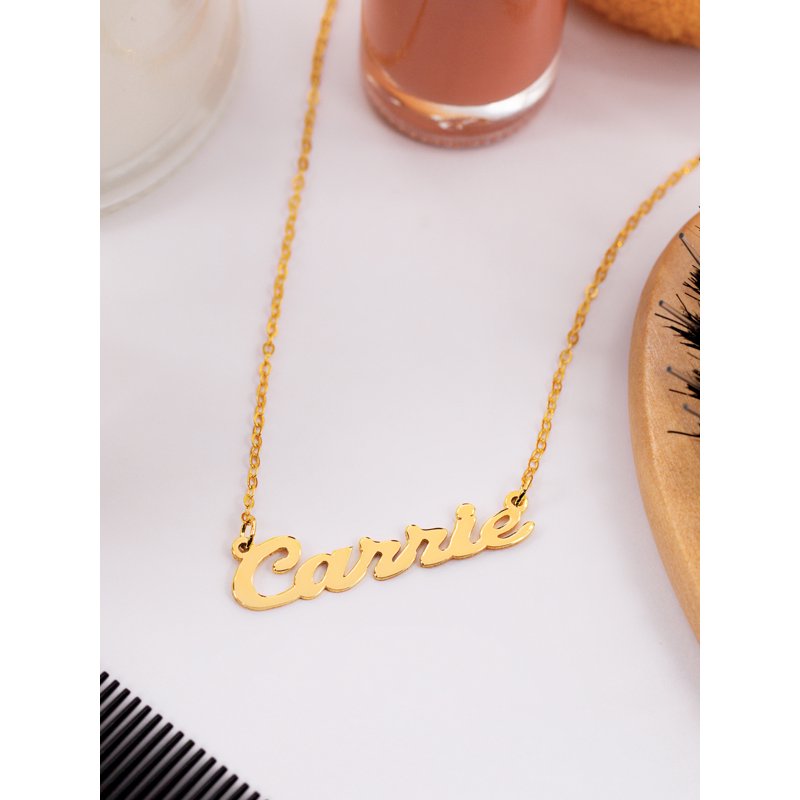 Personalized Script Name Necklace - Custom 12-Character Pendant in Gold or Silver