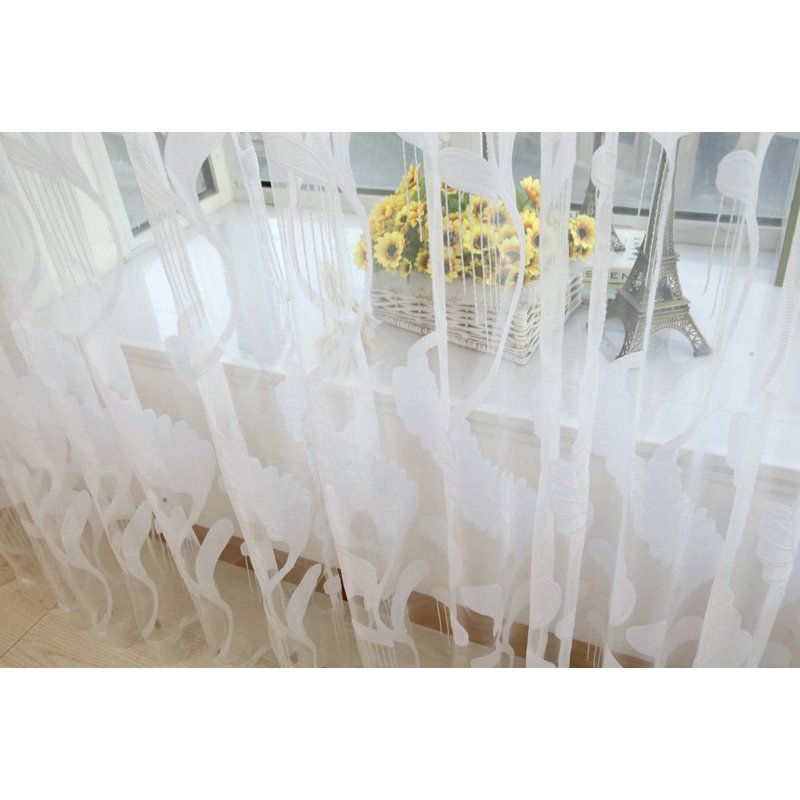Sheer Curtain Panel with Wheat Embroidery for Bedroom & Living Room - 78"L x 39"W