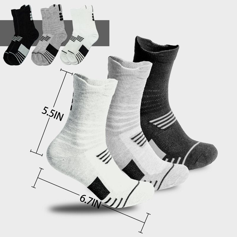 Men's Athletic Crew Socks 12 Pairs Breathable Sports Socks for Outdoor Activities
