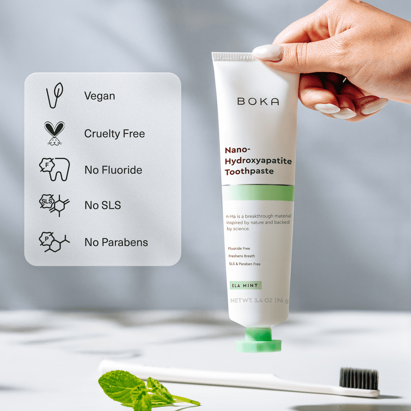 Nano Hydroxyapatite Fluoride-Free Toothpaste for Sensitive Teeth - Mint Flavor, 3 Pack