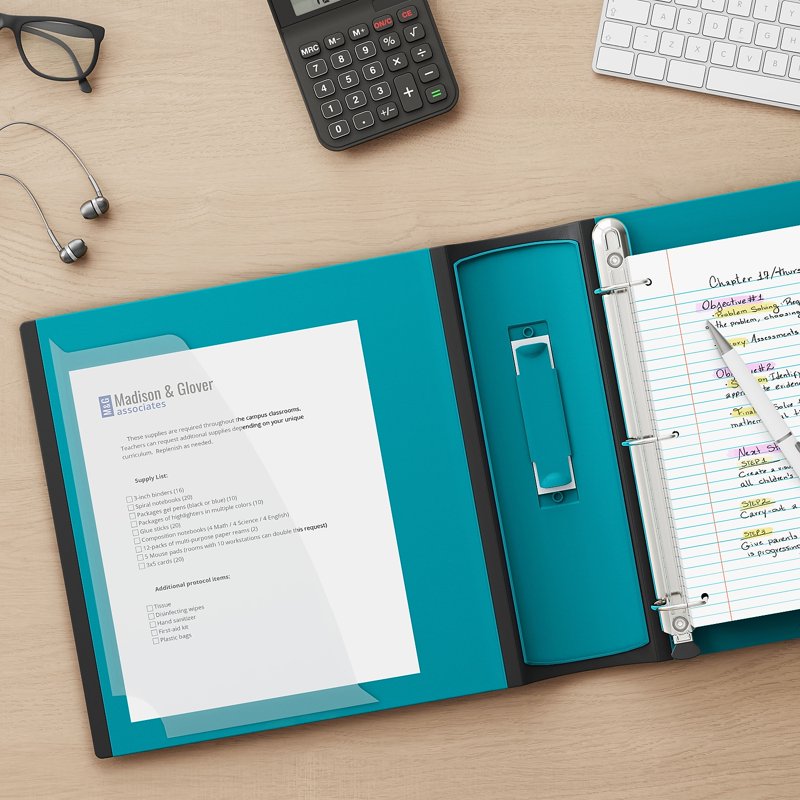 3-Inch D-Ring View Binder with 600-Sheet Capacity - Durable Plastic Office Organizer