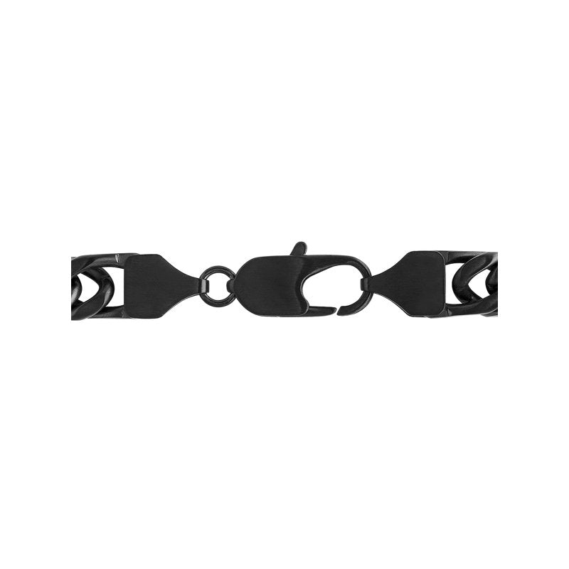 Men's Black Stainless Steel Curb Chain Necklace 22 Inch - Heavy Duty Jewelry