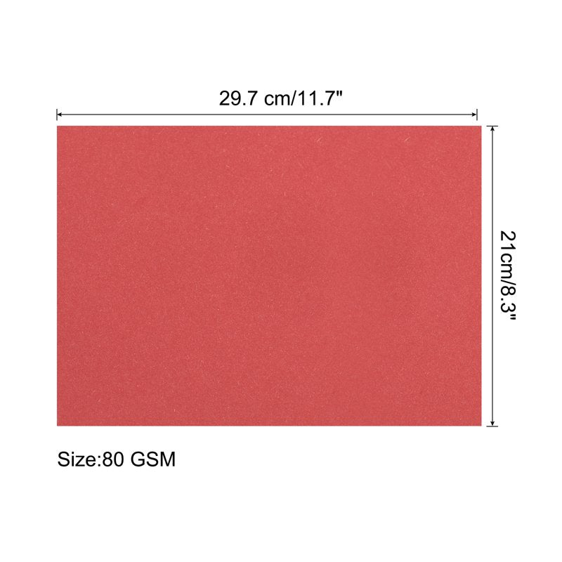 Colored Copy Paper A4 80gsm Bright Red 25 Sheets Office & Art Use