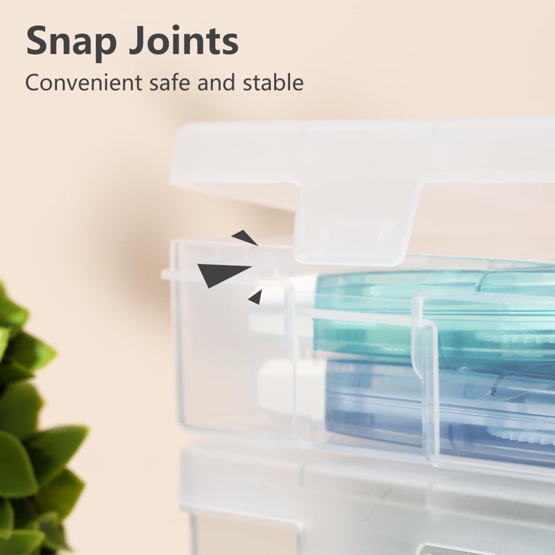 Stackable Plastic Storage Boxes Set - Clear Hobby Art Organizer, Multiple Sizes