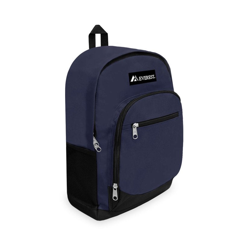 Casual Unisex Backpack for School Work Travel with Side Mesh Pockets