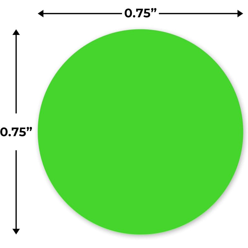 Neon Green Dot Sticker Labels Roll - 0.75 Inch for Inventory & Organization, 2000 Pack