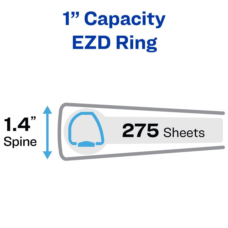 Heavy-Duty 3 Ring Binder with EZD Rings - Durable Purple Office Organizer