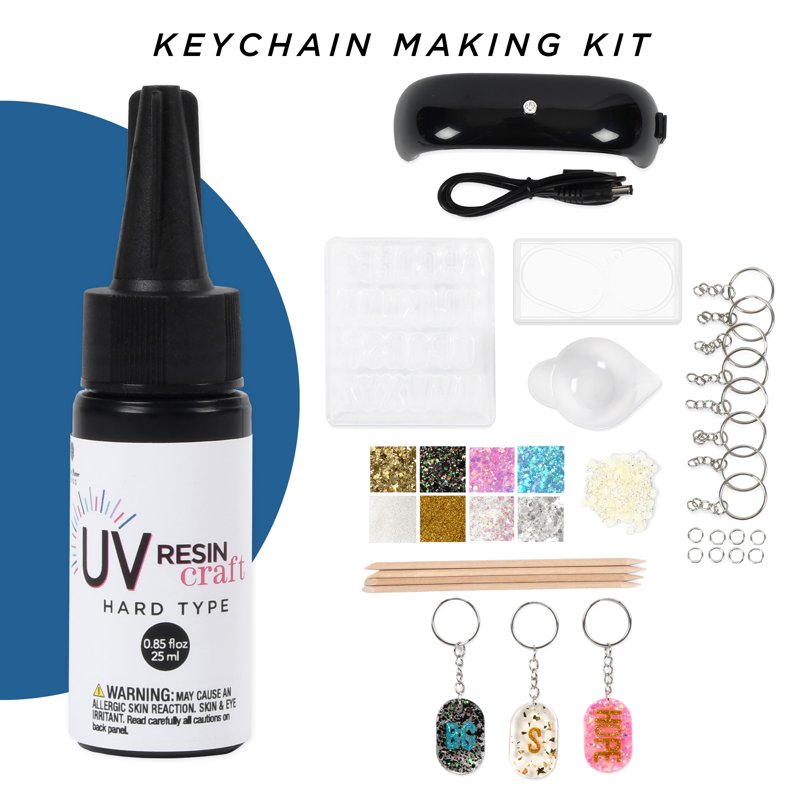 UV Resin Monogram Keychain Making Kit - Jewelry Craft Supplies