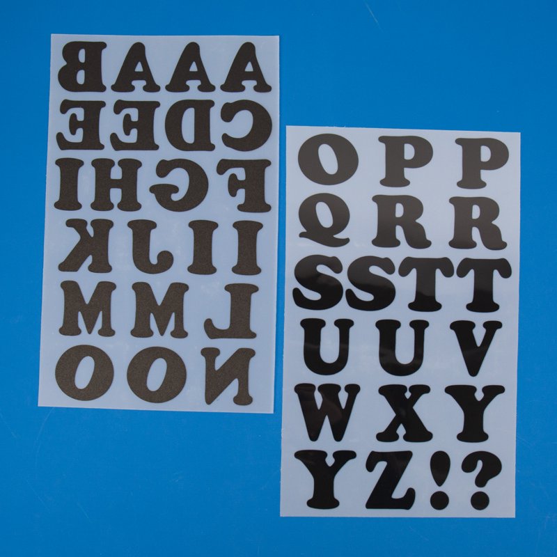 Black Iron-On Letters 1.5-inch A-Z Craft Embellishments, 42 Pieces