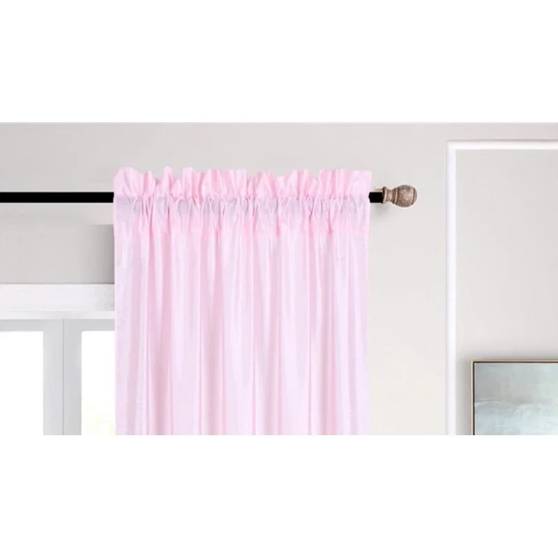 Faux Silk Semi-Sheer Window Curtains 2-Pack - Light Filtering, Privacy, 84" Length