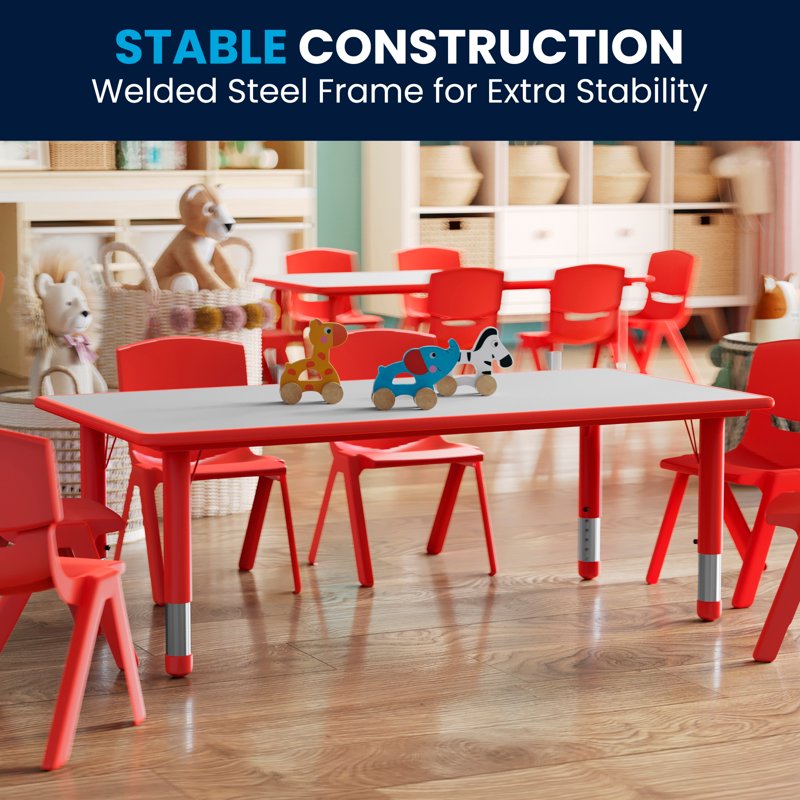 Kids Adjustable Rectangle Activity Table - Classroom & Playroom Furniture