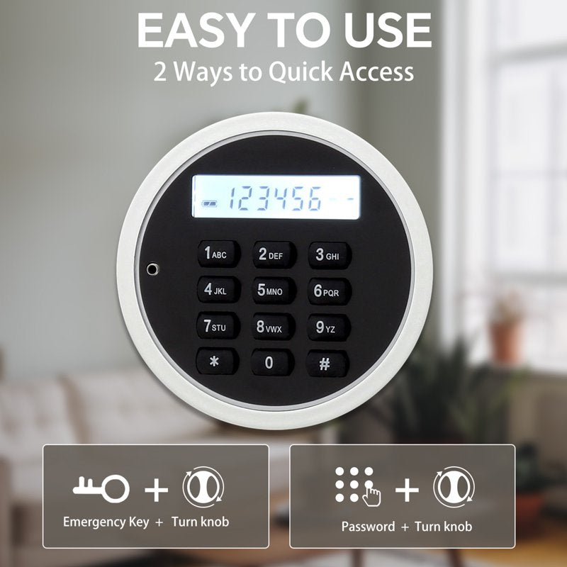 Electronic Security Safe Box 1.2 Cu Ft with Digital Keypad and Removable Shelf