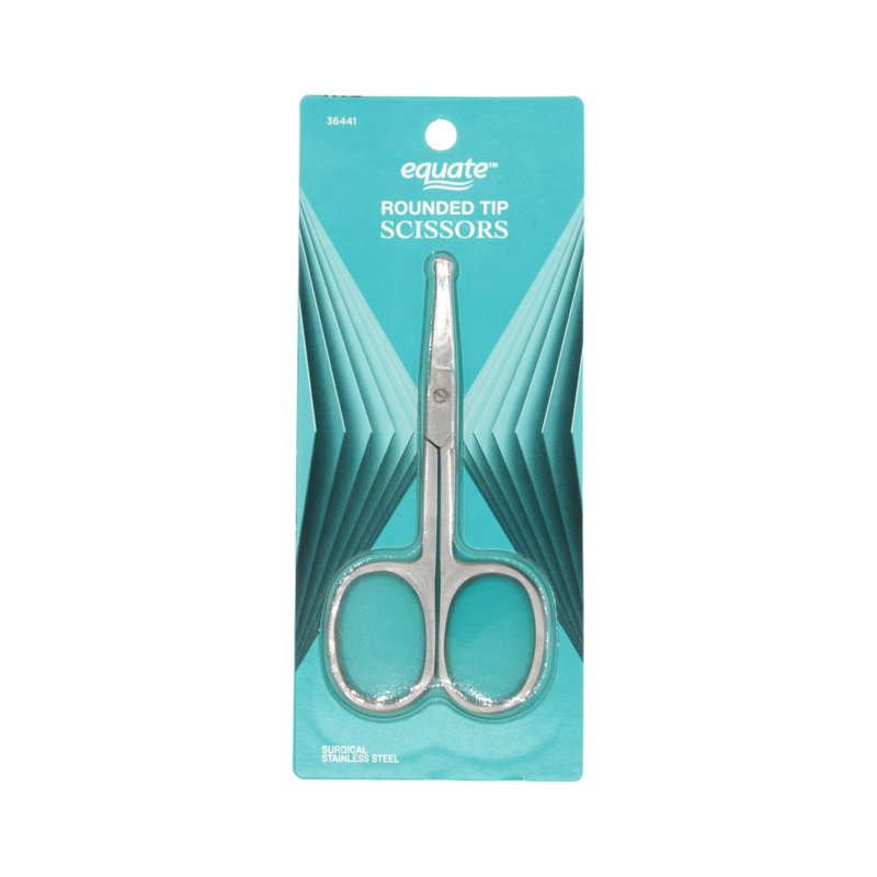 Safety Tip Grooming Scissors - Stainless Steel, Precise Ear and Facial Hair Trimming
