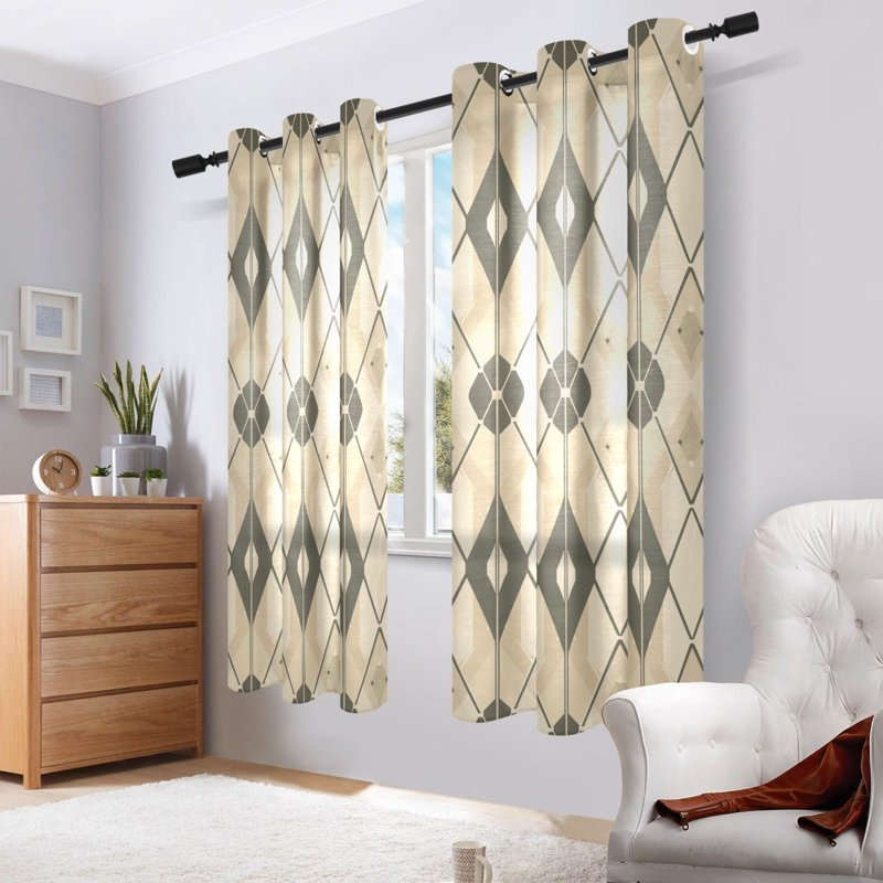 Sheer Curtain Set with Grommet Top - Light Filtering Window Drapes for Bedroom & Living Room