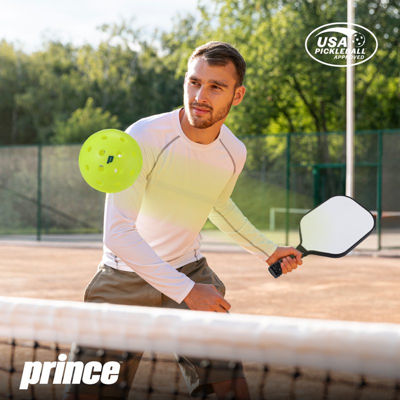 Outdoor Pickleball Balls 3-Pack with Jar – USA Pickleball Approved, 40-Hole Neon Yellow