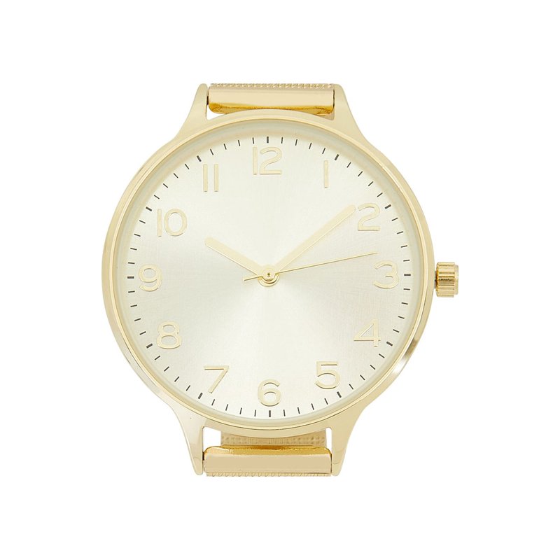 Women's Gold Tone Round Watch with Mesh Strap - Analog Fashion Timepiece