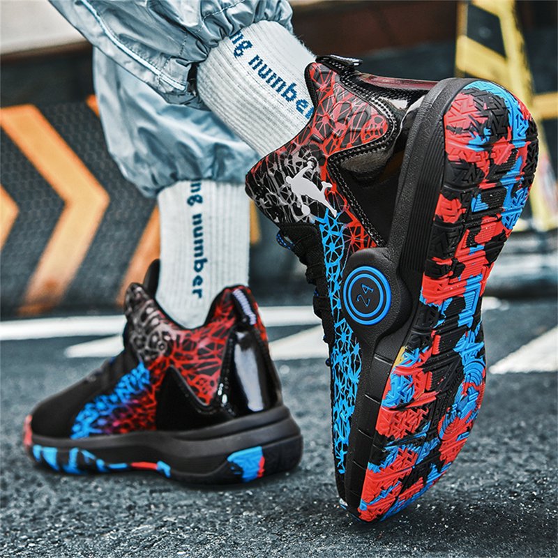 Kids Basketball Shoes High Top Sneakers Non-Slip Breathable Comfortable for Boys Girls